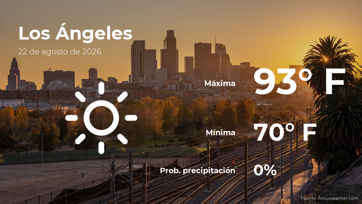 El tiempo de hoy en Los Ángeles para este sábado 22 de agosto