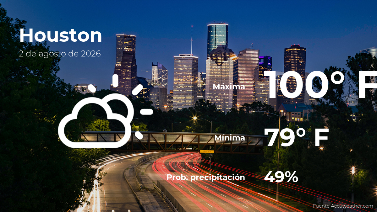 Houston: el tiempo para hoy domingo 2 de agosto