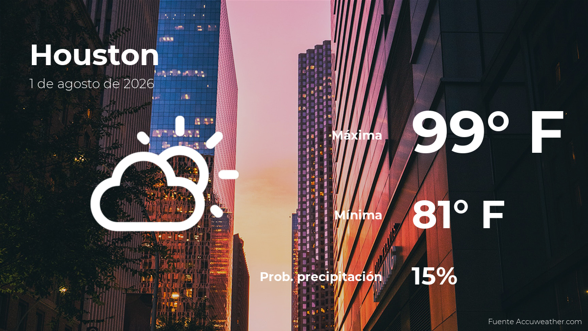 Houston: el tiempo para hoy sábado 1 de agosto