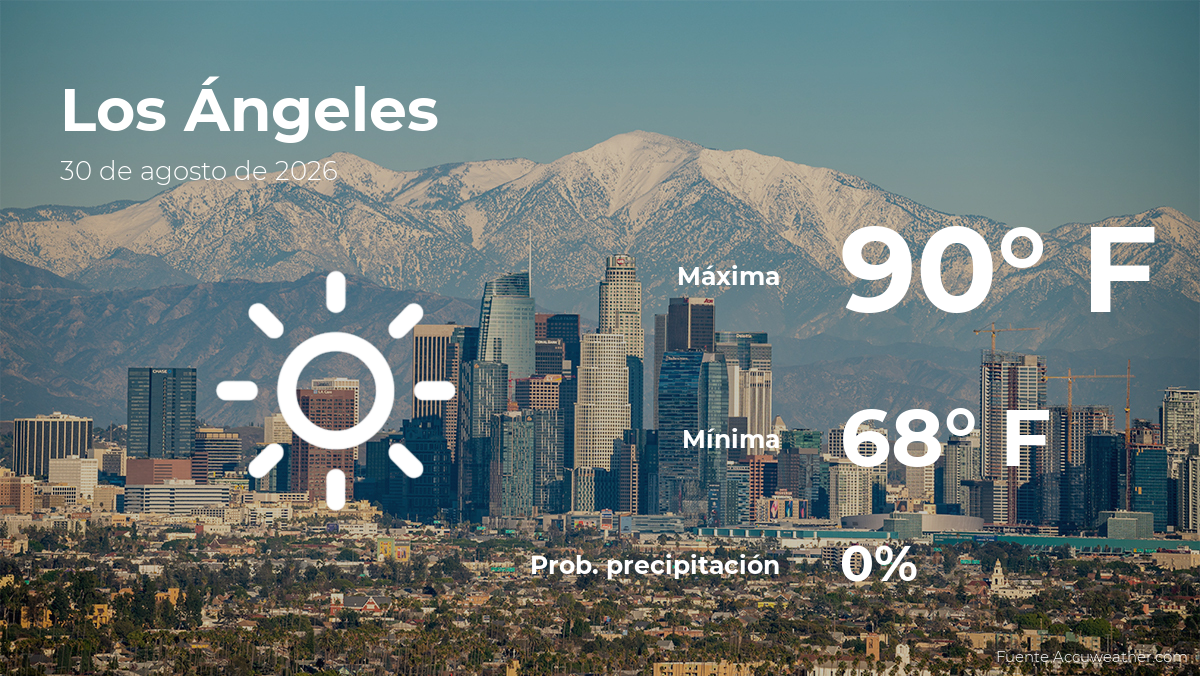 Los Ángeles: el tiempo para hoy domingo 30 de agosto
