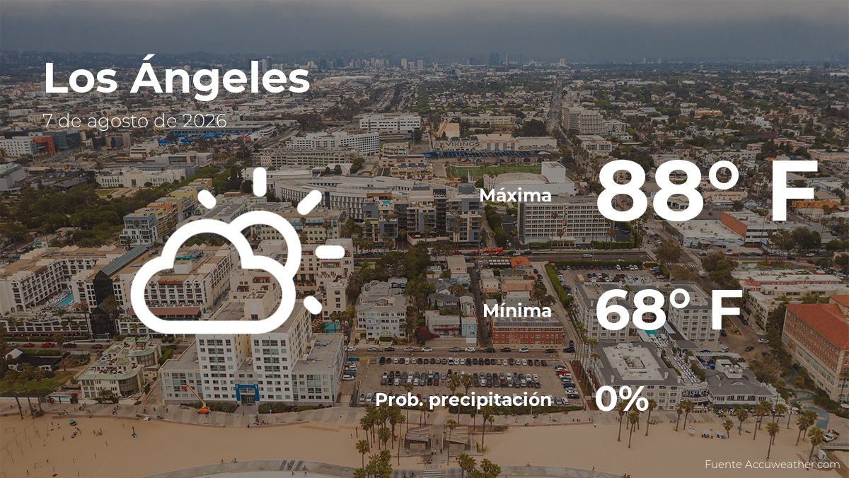Los Ángeles: el tiempo para hoy viernes 7 de agosto