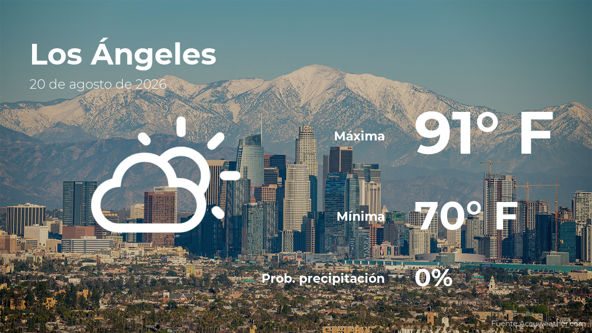 Los Ángeles: pronóstico del tiempo para este jueves 20 de agosto
