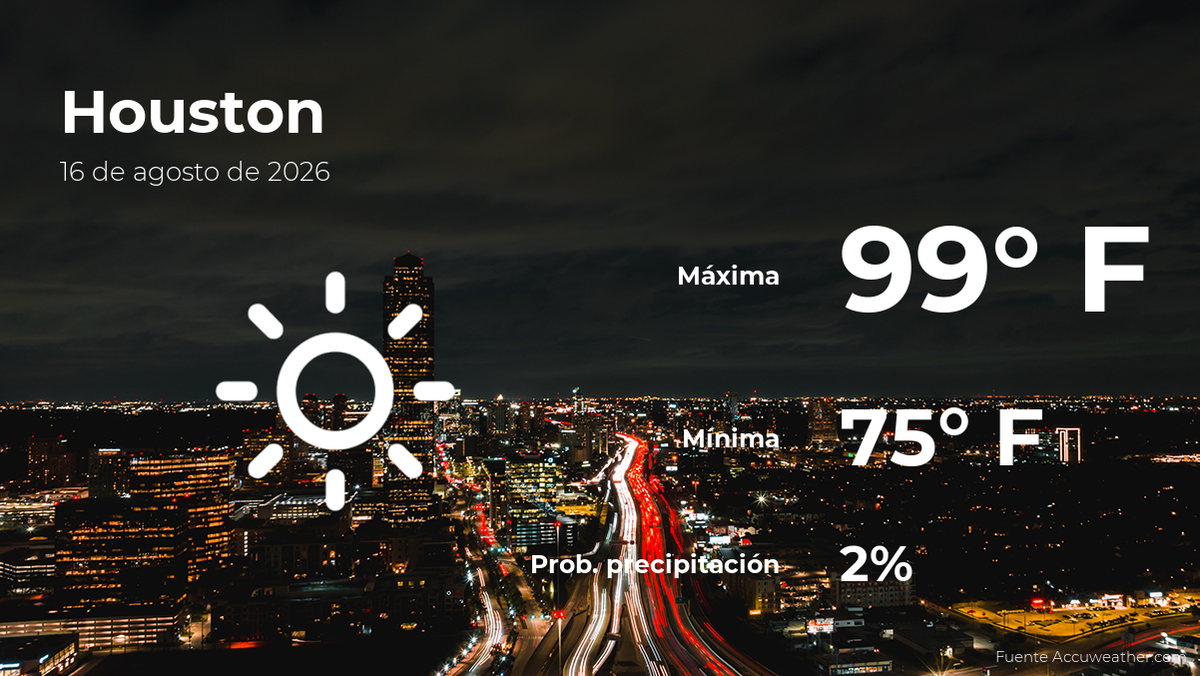 Pronóstico del clima en Houston para este domingo 16 de agosto