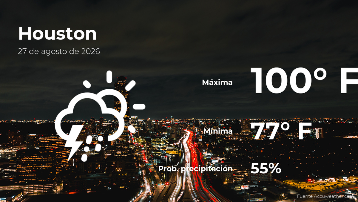 Pronóstico del clima en Houston para este jueves 27 de agosto