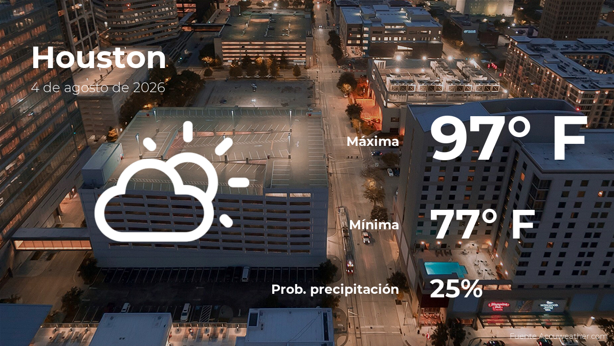 Pronóstico del tiempo en Houston para este martes 4 de agosto
