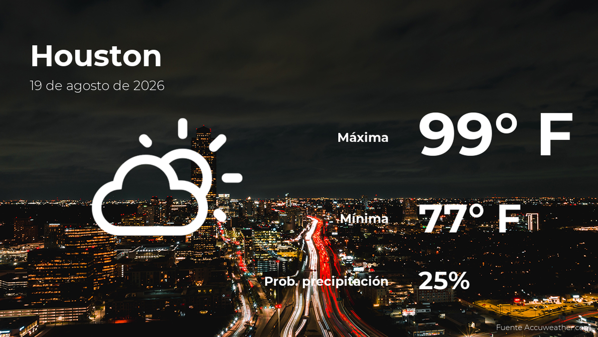 Pronóstico del tiempo en Houston para este miércoles 19 de agosto
