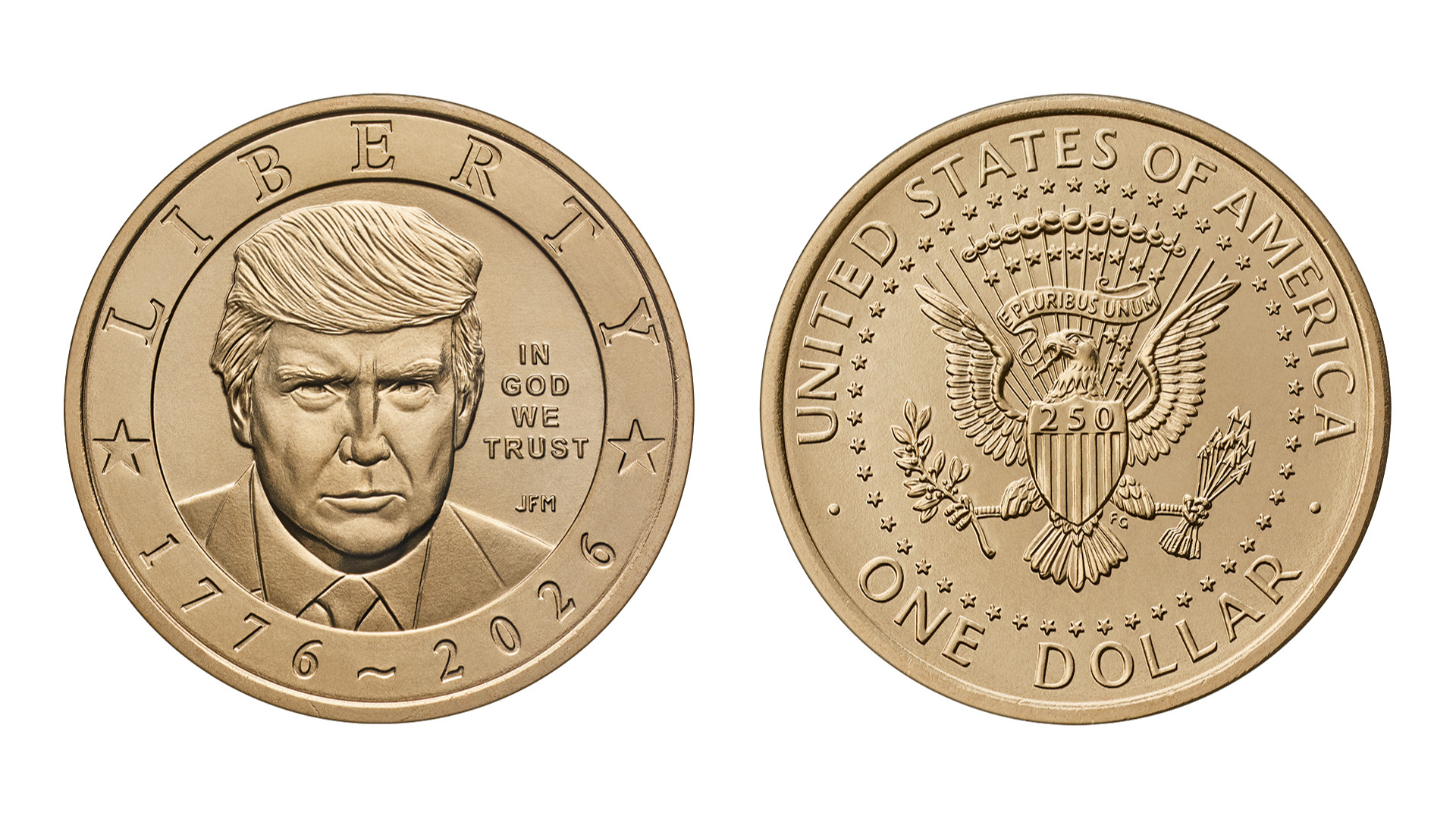 Salen a la venta las monedas de $1 de Trump pero valen más que eso: esto cuestan