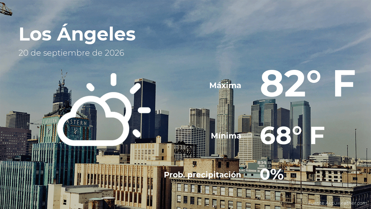 El tiempo de hoy en Los Ángeles para este domingo 20 de septiembre