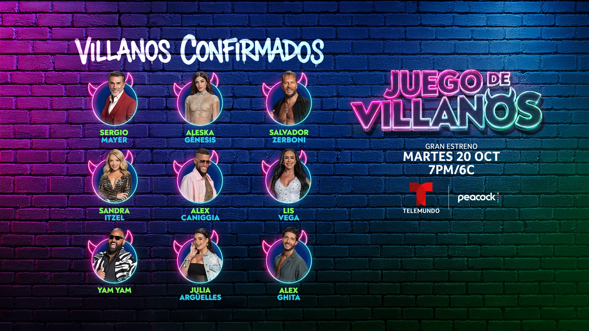 Este es el segundo grupo de famosos confirmado para "Juego de Villanos"