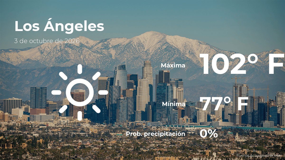 El tiempo de hoy en Los Ángeles para este sábado 3 de octubre