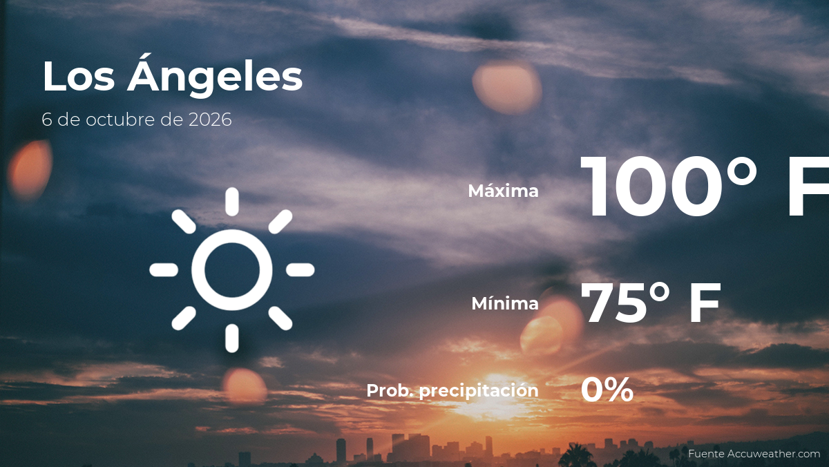 Pronóstico del clima en Los Ángeles para este martes 6 de octubre